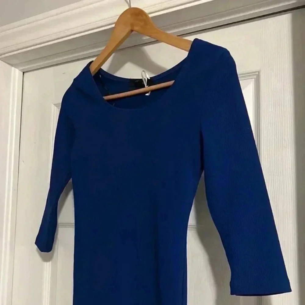 Ribbed Royal Blue Mini Dress